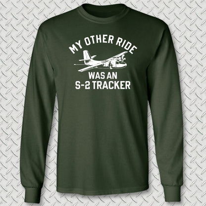 NavyHumor Long-sleeve S / Forest Green My Other Ride Was A S-2 Tracker (Boom) Long Sleeve Tee