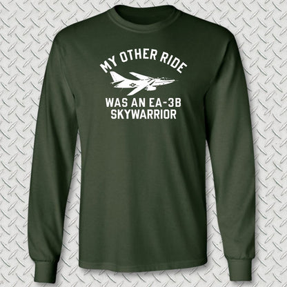 NavyHumor Long-sleeve S / Forest Green My Other Ride Was An EA-3B Skywarrior Long Sleeve Tee