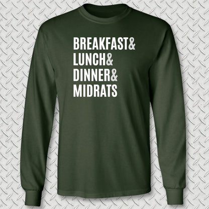 NavyHumor Long-sleeve S / Forest Green Navy Meals Long Sleeve Tee