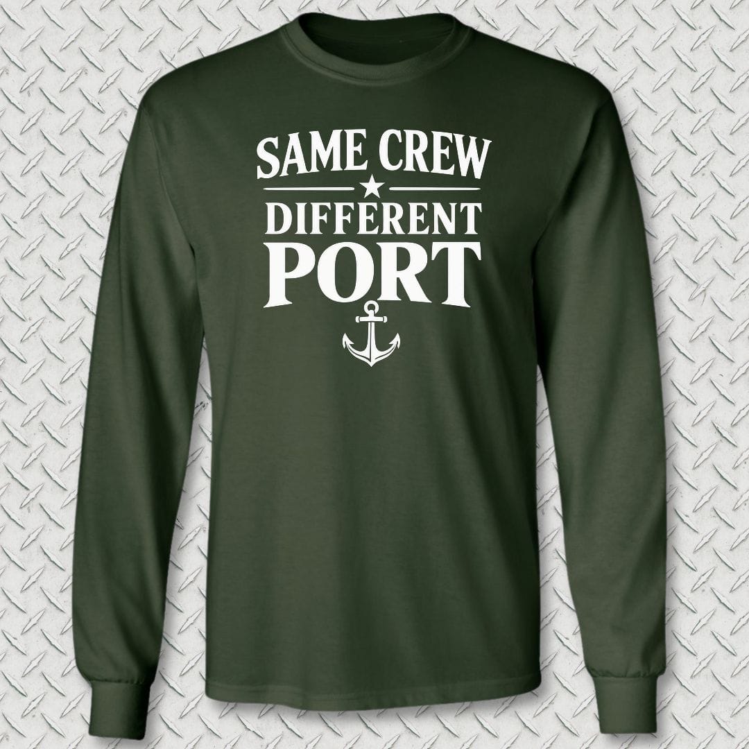 NavyHumor Long-sleeve S / Forest Green Same Crew, Different Port Long Sleeve Tee