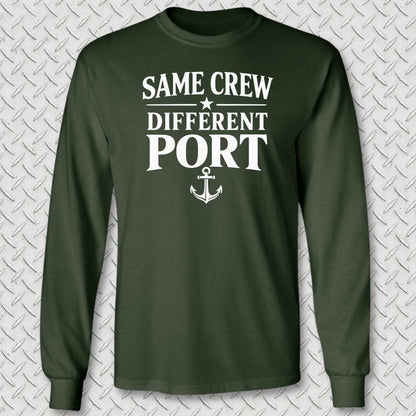 NavyHumor Long-sleeve S / Forest Green Same Crew, Different Port Long Sleeve Tee