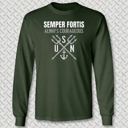 NavyHumor Long-sleeve S / Forest Green Semper Fortis Long Sleeve Tee