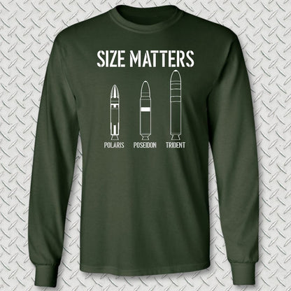 NavyHumor Long-sleeve S / Forest Green Size Matters - Submarine Long Sleeve Tee