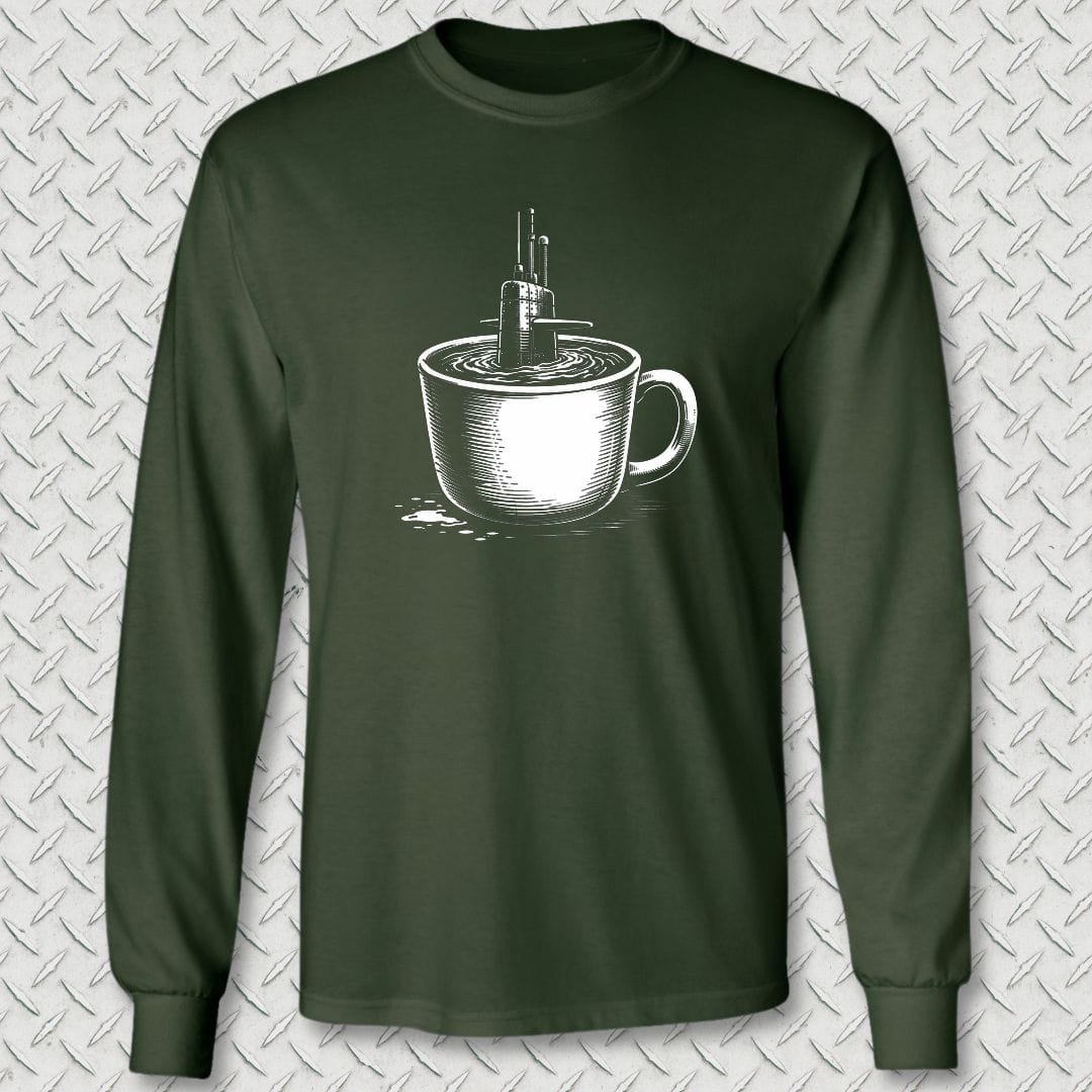 NavyHumor Long-sleeve S / Forest Green Sub In A Cup Long Sleeve Tee