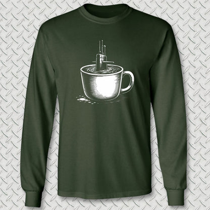 NavyHumor Long-sleeve S / Forest Green Sub In A Cup Long Sleeve Tee