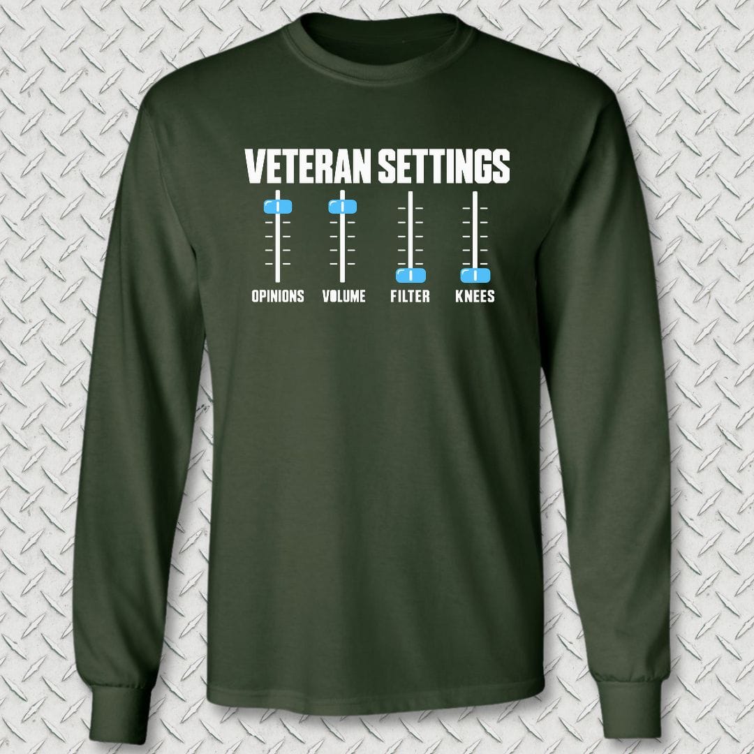 NavyHumor Long-sleeve S / Forest Green Veteran Settings Long Sleeve Tee