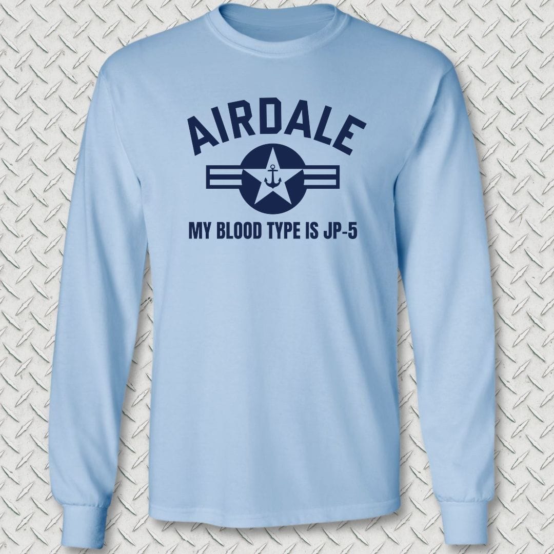 NavyHumor Long-sleeve S / Light Blue Airdale - My Blood Type Is JP-5 Long Sleeve Tee