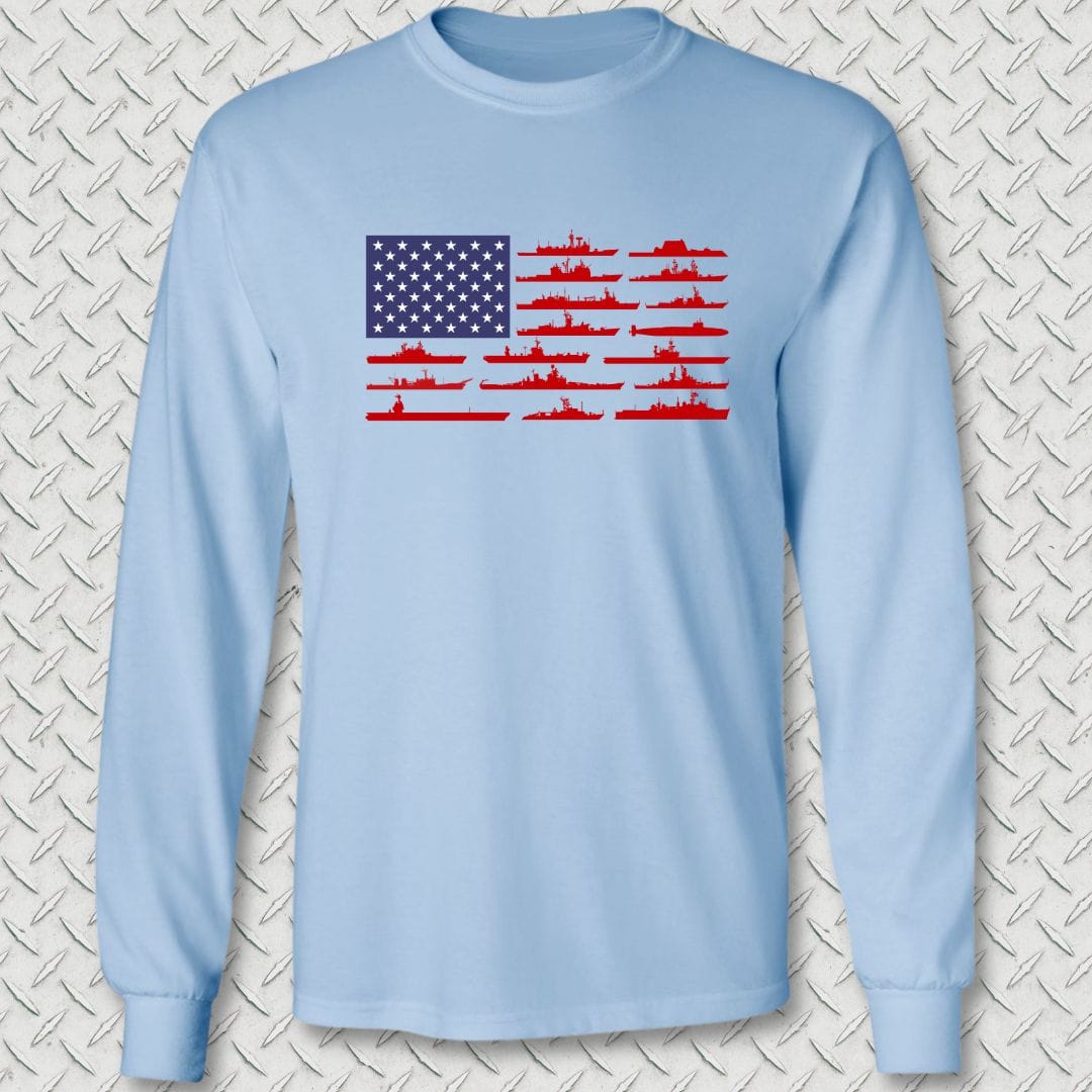 NavyHumor Long-sleeve S / Light Blue American Fleet Long Sleeve Tee