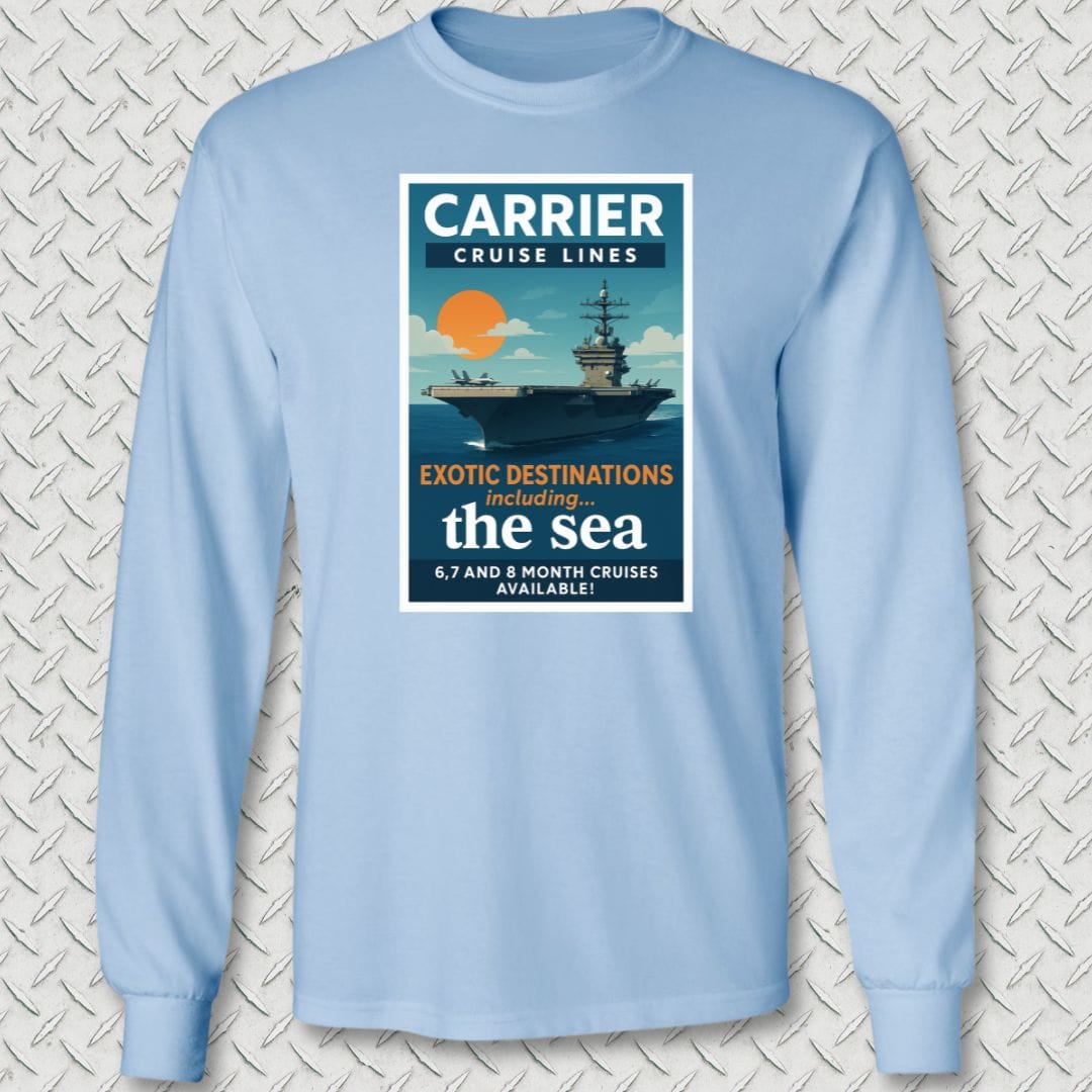 NavyHumor Long-sleeve S / Light Blue Carrier Cruise Lines Long Sleeve Tee