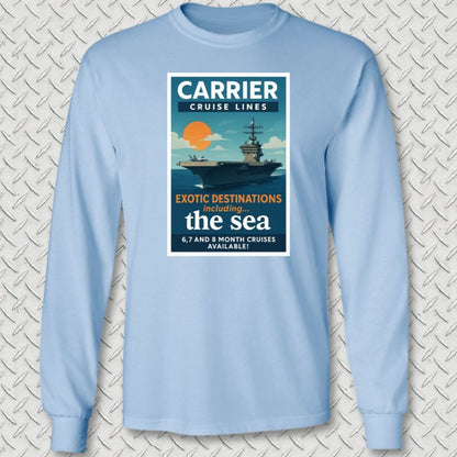 NavyHumor Long-sleeve S / Light Blue Carrier Cruise Lines Long Sleeve Tee