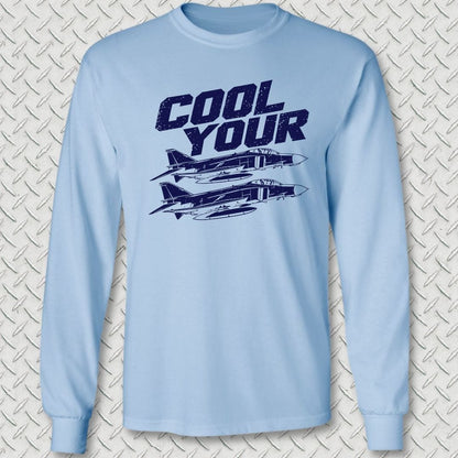 NavyHumor Long-sleeve S / Light Blue Cool Your Jets Long Sleeve Tee