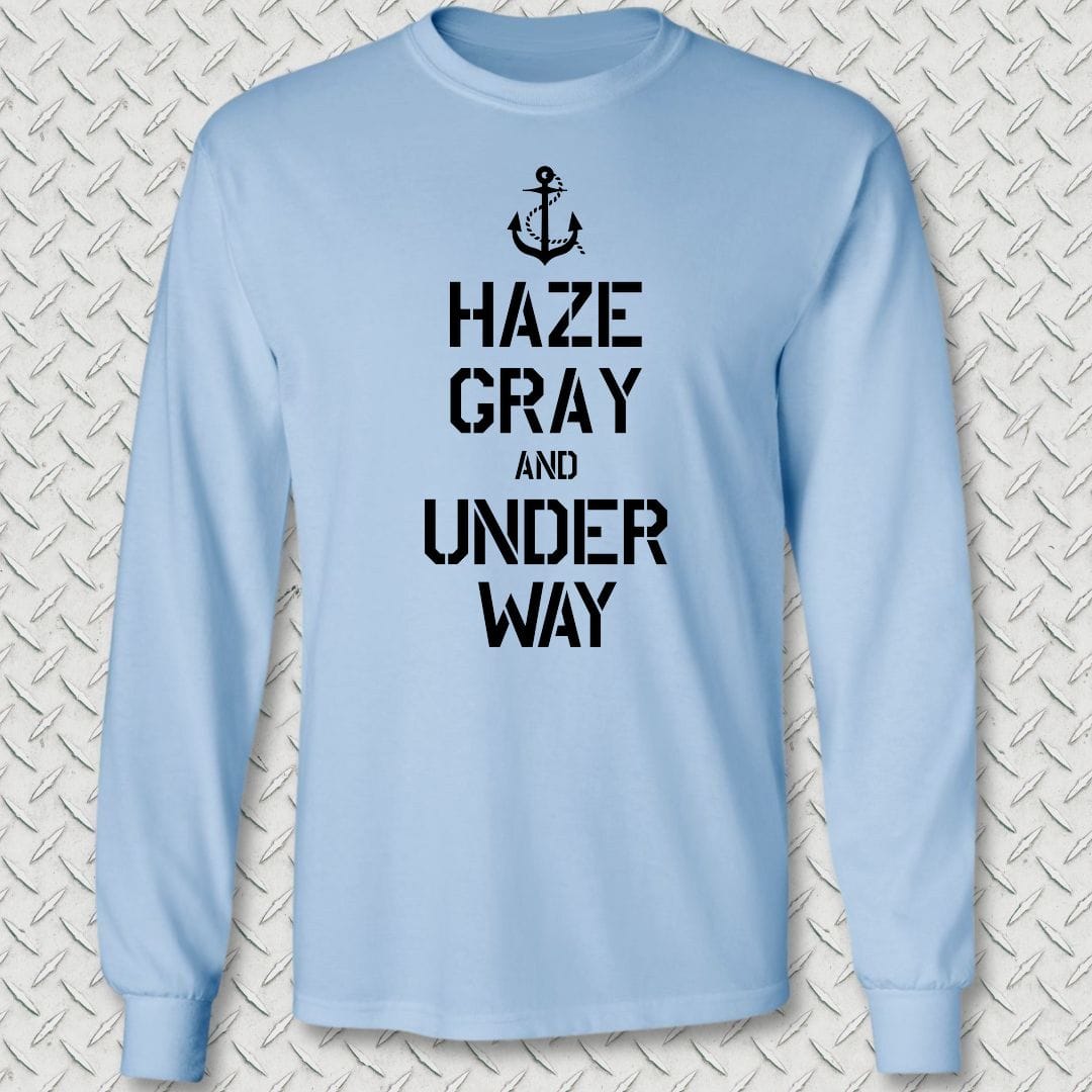 NavyHumor Long-sleeve S / Light Blue Haze Gray and Under Way Long Sleeve Tee