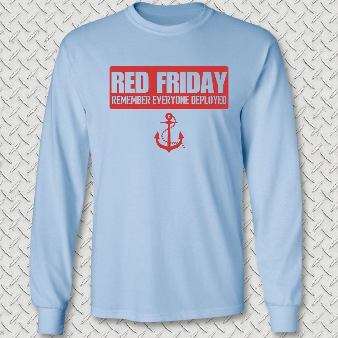 NavyHumor Long-sleeve S / Light Blue Red Friday Banner Long Sleeve Tee