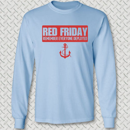 NavyHumor Long-sleeve S / Light Blue Red Friday Banner Long Sleeve Tee