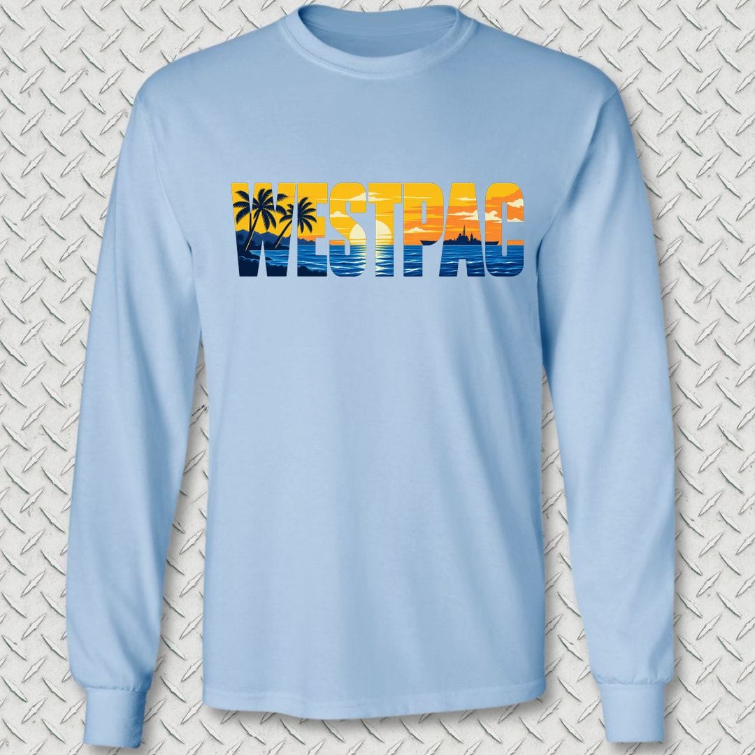 NavyHumor Long-sleeve S / Light Blue WESTPAC Sunset Long Sleeve Tee