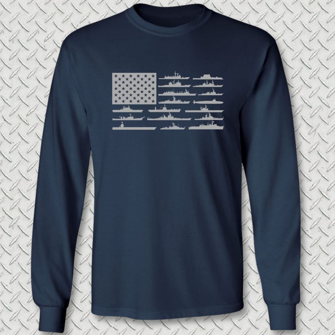 NavyHumor Long-sleeve S / Navy American Fleet Long Sleeve Tee