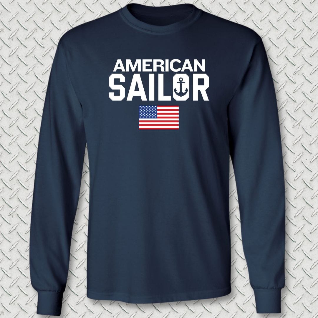 NavyHumor Long-sleeve S / Navy American Sailor Long Sleeve Tee