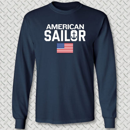 NavyHumor Long-sleeve S / Navy American Sailor Long Sleeve Tee