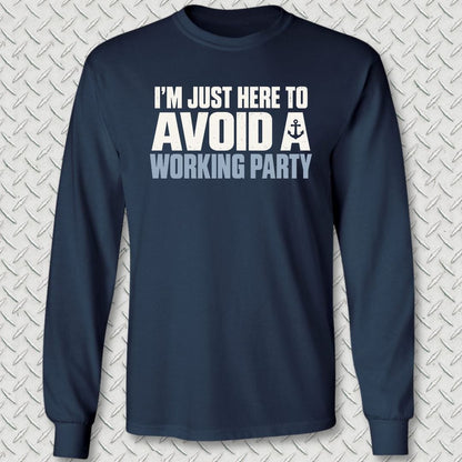 NavyHumor Long-sleeve S / Navy Avoid A Working Party Long Sleeve Tee