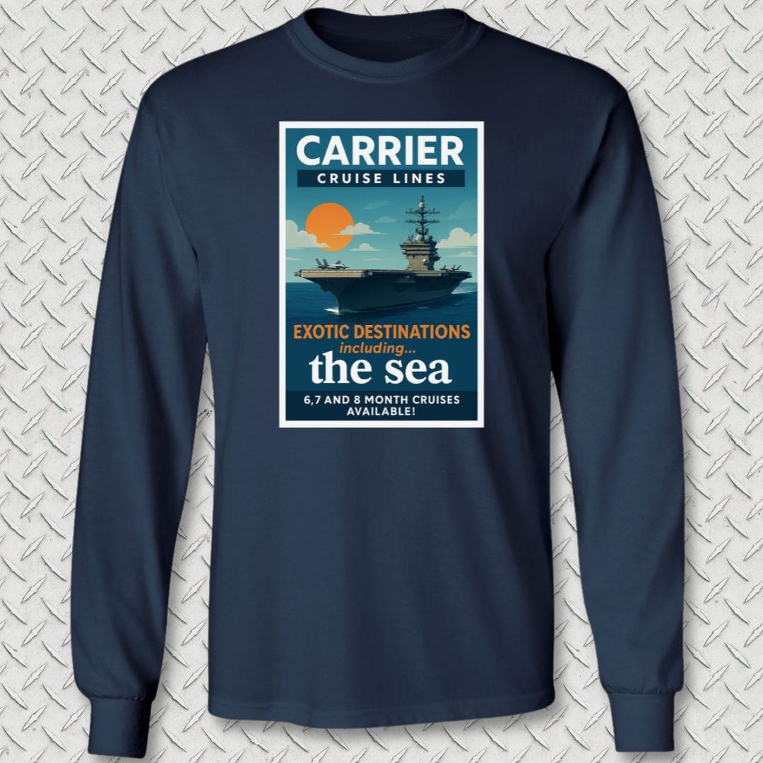 NavyHumor Long-sleeve S / Navy Carrier Cruise Lines Long Sleeve Tee