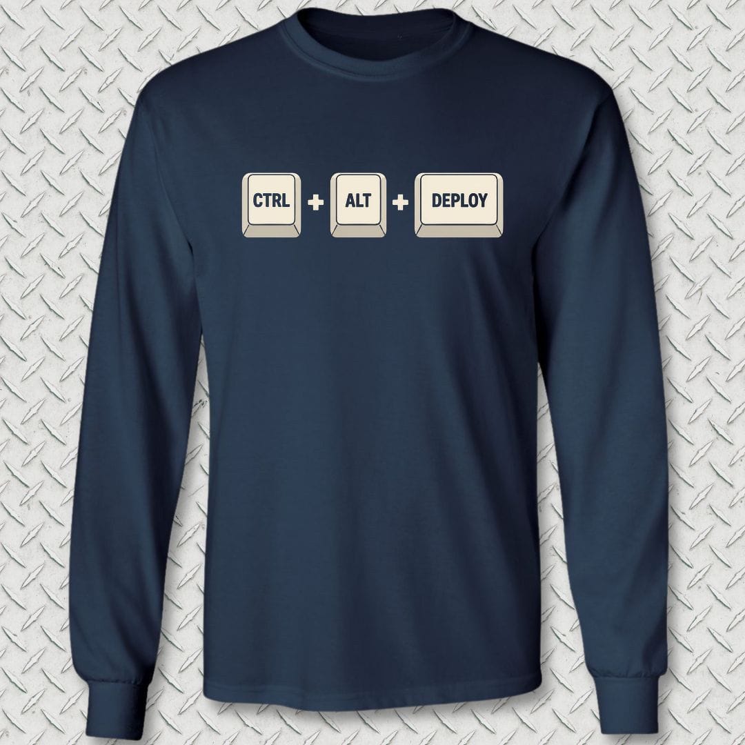 NavyHumor Long-sleeve S / Navy CTRL-ALT-DEPLOY Long Sleeve Tee