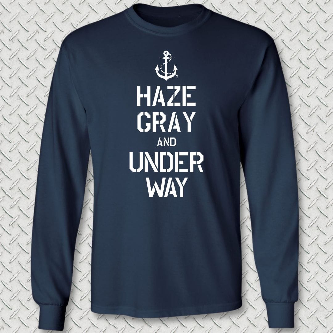 NavyHumor Long-sleeve S / Navy Haze Gray and Under Way Long Sleeve Tee