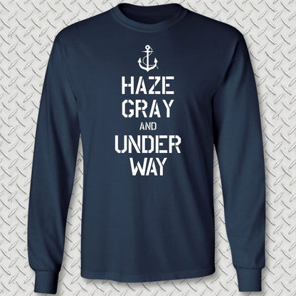 NavyHumor Long-sleeve S / Navy Haze Gray and Under Way Long Sleeve Tee