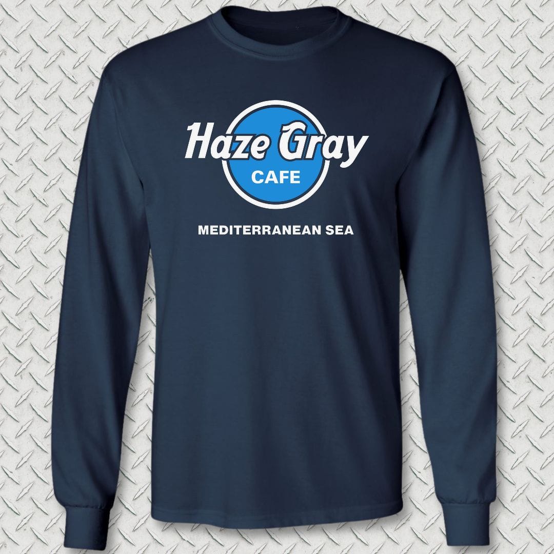 NavyHumor Long-sleeve S / Navy Haze Gray Cafe - Mediterranean Sea Long Sleeve Tee