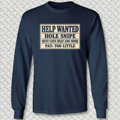 NavyHumor Long-sleeve S / Navy Hole Snipe Help Wanted Long Sleeve Tee