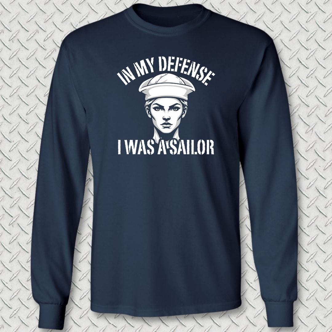 NavyHumor Long-sleeve S / Navy In My Defense - Female Long Sleeve Tee