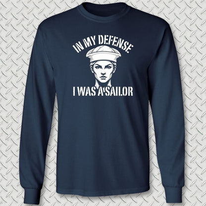NavyHumor Long-sleeve S / Navy In My Defense - Female Long Sleeve Tee