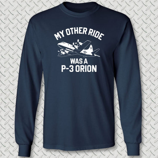 NavyHumor Long-sleeve S / Navy My Other Ride Was A P-3 Orion Long Sleeve Tee