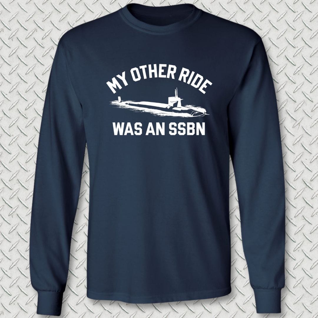 NavyHumor Long-sleeve S / Navy My Other Ride Was An SSBN Long Sleeve Tee