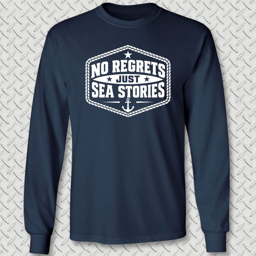 NavyHumor Long-sleeve S / Navy No Regrets, Just Sea Stories Long Sleeve Tee