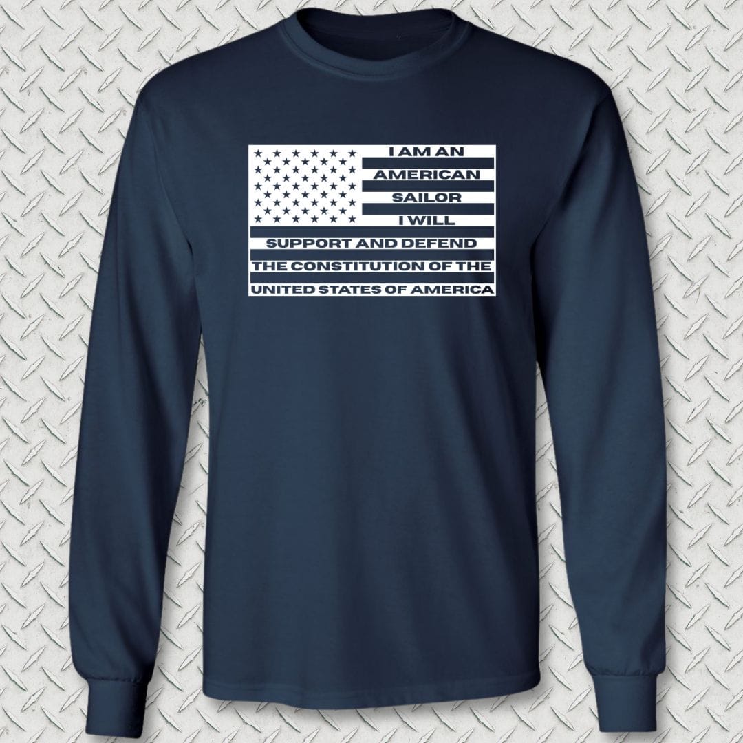 NavyHumor Long-sleeve S / Navy Sailor's Creed Flag Long Sleeve Tee