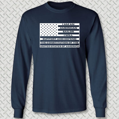 NavyHumor Long-sleeve S / Navy Sailor's Creed Flag Long Sleeve Tee