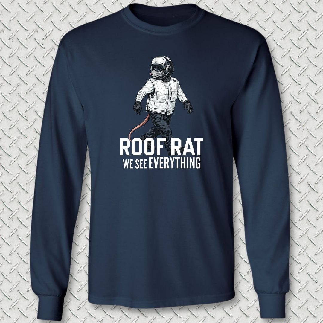 NavyHumor Long-sleeve S / Navy White Roof Rat Long Sleeve Tee