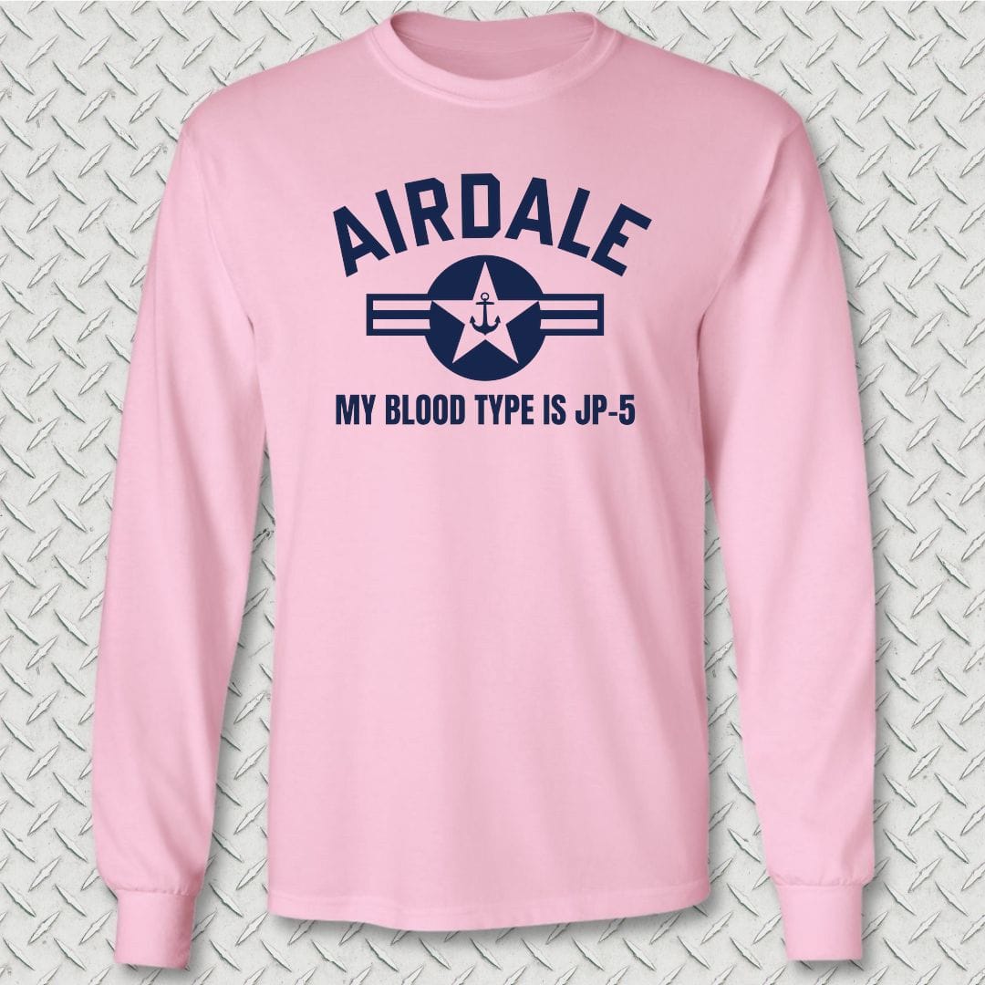 NavyHumor Long-sleeve S / Pink Airdale - My Blood Type Is JP-5 Long Sleeve Tee