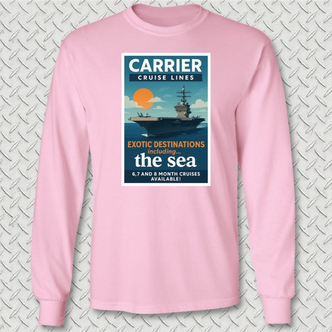 NavyHumor Long-sleeve S / Pink Carrier Cruise Lines Long Sleeve Tee