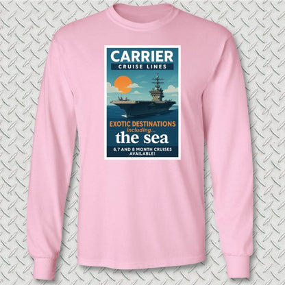 NavyHumor Long-sleeve S / Pink Carrier Cruise Lines Long Sleeve Tee