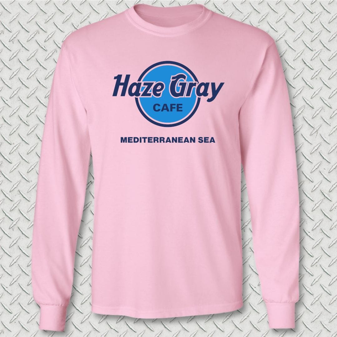 NavyHumor Long-sleeve S / Pink Haze Gray Cafe - Mediterranean Sea Long Sleeve Tee