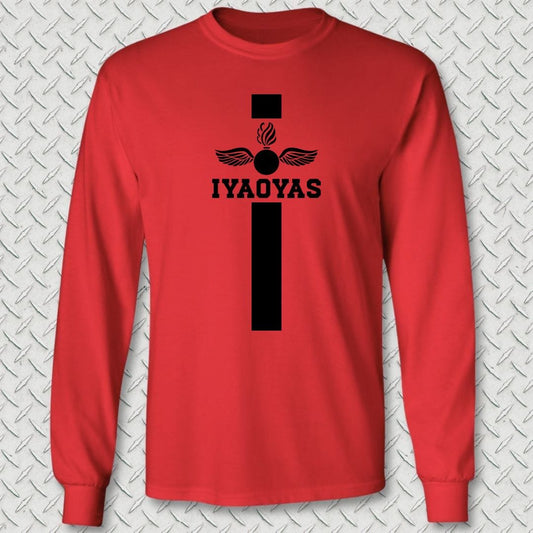 NavyHumor Long-sleeve S / Red AO - IYAOYAS Long Sleeve Tee