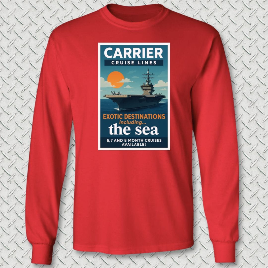 NavyHumor Long-sleeve S / Red Carrier Cruise Lines Long Sleeve Tee