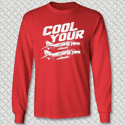 NavyHumor Long-sleeve S / Red Cool Your Jets Long Sleeve Tee