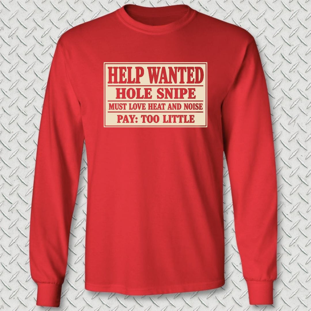 NavyHumor Long-sleeve S / Red Hole Snipe Help Wanted Long Sleeve Tee