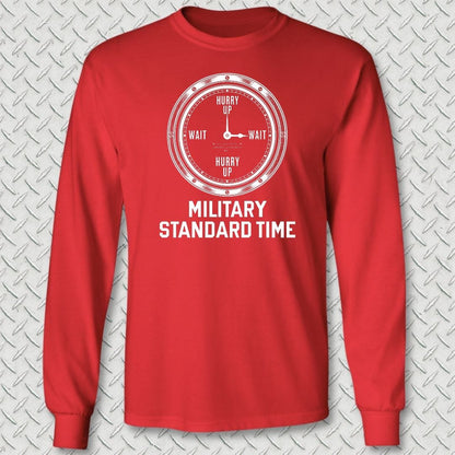 NavyHumor Long-sleeve S / Red Military Standard Time Long Sleeve Tee