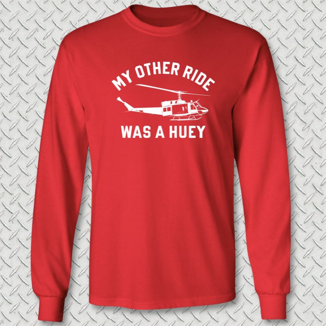 NavyHumor Long-sleeve S / Red My Other Ride Was A Huey Long Sleeve Tee