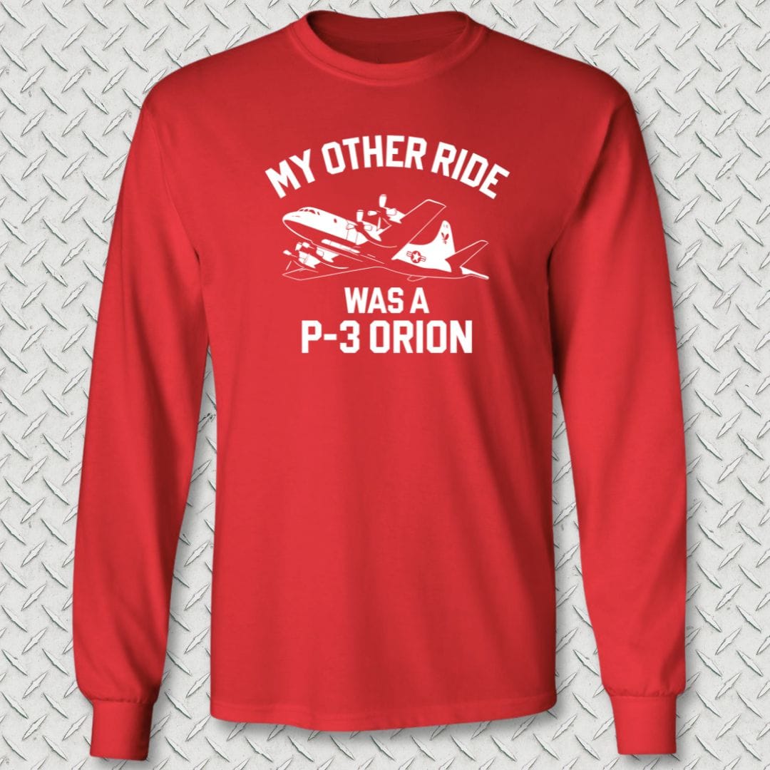 NavyHumor Long-sleeve S / Red My Other Ride Was A P-3 Orion Long Sleeve Tee