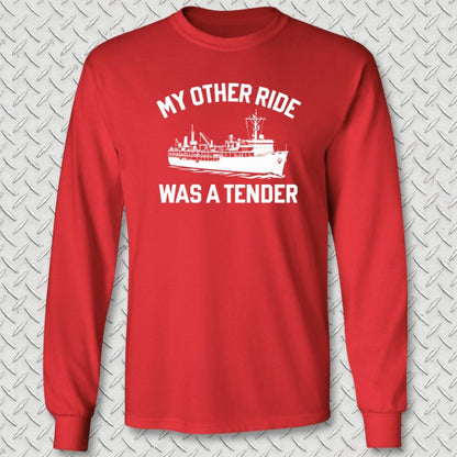 NavyHumor Long-sleeve S / Red My Other Ride Was A Tender Long Sleeve Tee