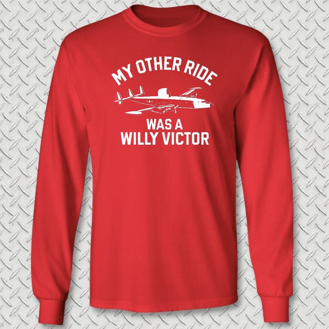 NavyHumor Long-sleeve S / Red My Other Ride Was A Willy Victor Long Sleeve Tee